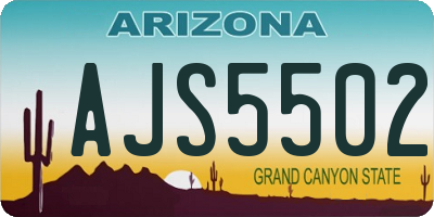 AZ license plate AJS5502