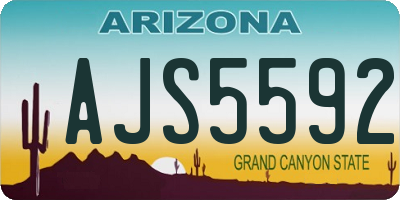 AZ license plate AJS5592
