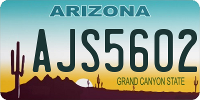 AZ license plate AJS5602