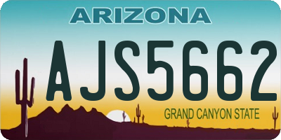AZ license plate AJS5662