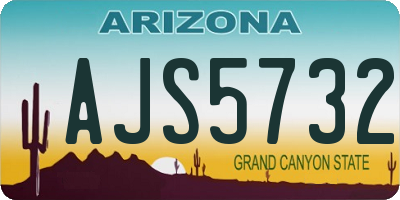 AZ license plate AJS5732