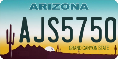AZ license plate AJS5750