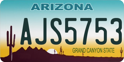 AZ license plate AJS5753