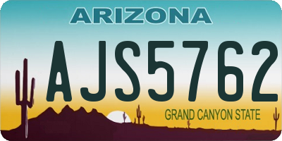 AZ license plate AJS5762