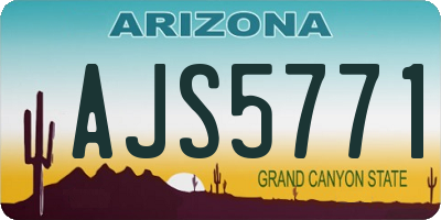 AZ license plate AJS5771