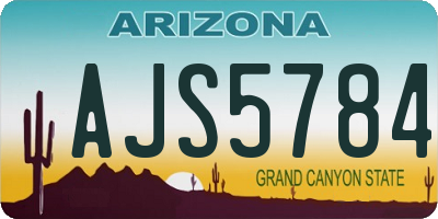 AZ license plate AJS5784