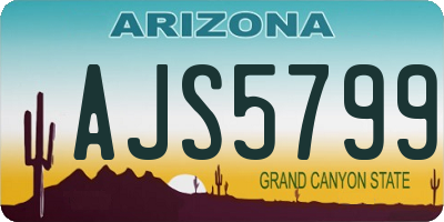 AZ license plate AJS5799