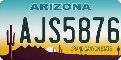 AZ license plate AJS5876