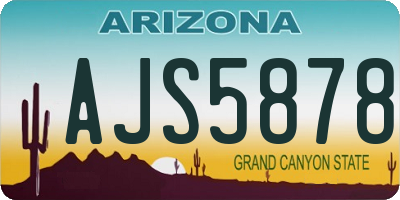 AZ license plate AJS5878