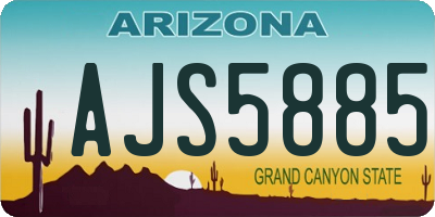 AZ license plate AJS5885