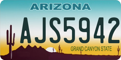 AZ license plate AJS5942