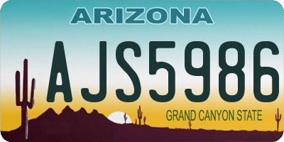 AZ license plate AJS5986