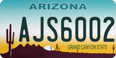 AZ license plate AJS6002