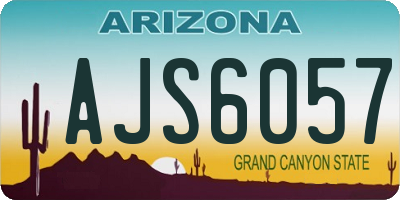 AZ license plate AJS6057