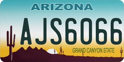 AZ license plate AJS6066