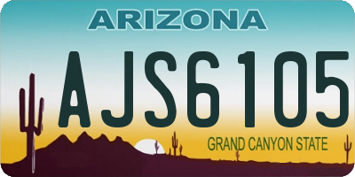 AZ license plate AJS6105
