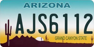 AZ license plate AJS6112