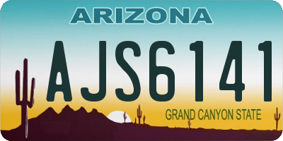 AZ license plate AJS6141