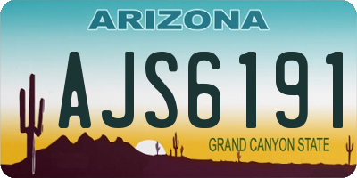 AZ license plate AJS6191