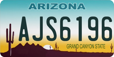 AZ license plate AJS6196