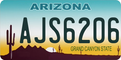 AZ license plate AJS6206
