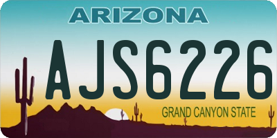 AZ license plate AJS6226