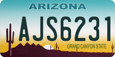 AZ license plate AJS6231