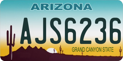 AZ license plate AJS6236