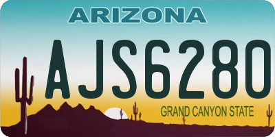 AZ license plate AJS6280