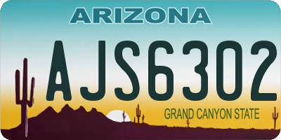 AZ license plate AJS6302