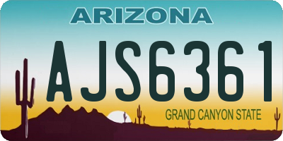 AZ license plate AJS6361