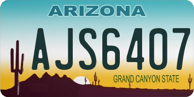 AZ license plate AJS6407