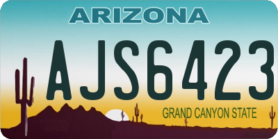 AZ license plate AJS6423