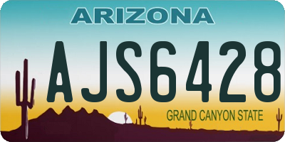 AZ license plate AJS6428