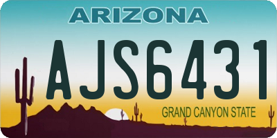 AZ license plate AJS6431