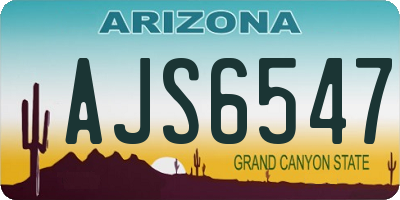 AZ license plate AJS6547