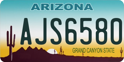 AZ license plate AJS6580