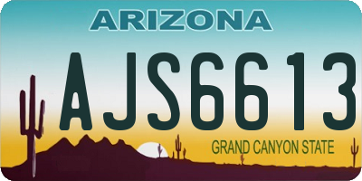 AZ license plate AJS6613