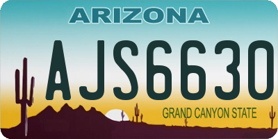 AZ license plate AJS6630
