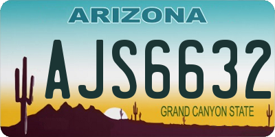AZ license plate AJS6632