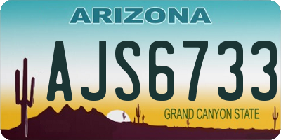 AZ license plate AJS6733