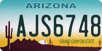 AZ license plate AJS6748