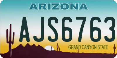 AZ license plate AJS6763