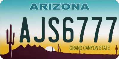 AZ license plate AJS6777