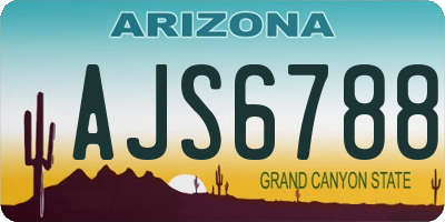AZ license plate AJS6788