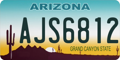 AZ license plate AJS6812