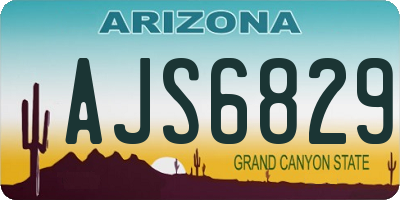 AZ license plate AJS6829