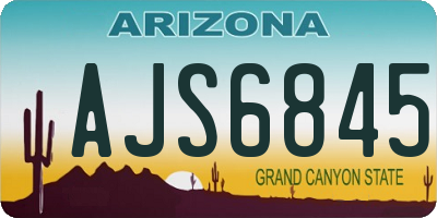 AZ license plate AJS6845