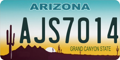 AZ license plate AJS7014