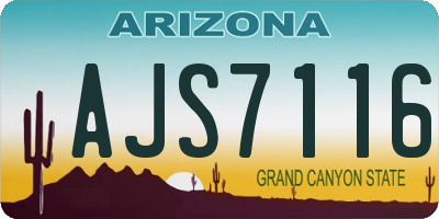AZ license plate AJS7116